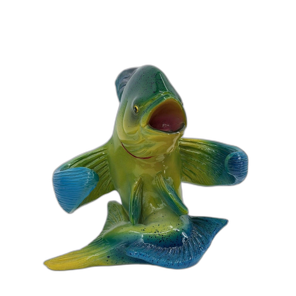 Vtg Mahi Mahi Dorado Dolphin Fish Figurine Tropical Nautical Kitsch 1960s